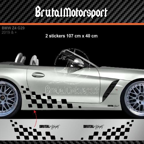RACING FLAG 110 cm side skirt decals for BMW Z3 Z4 BMW