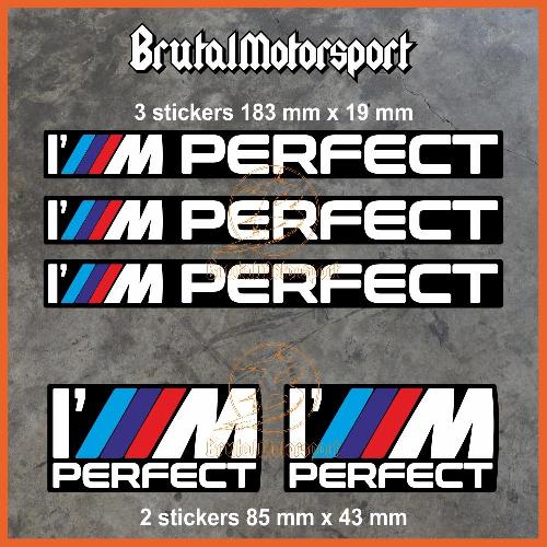 5 sticker decal pack I'M PERFECT BMW BMW