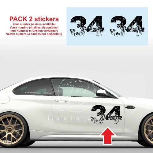 2 race number sticker decal BRUTAL MOTORSPORT