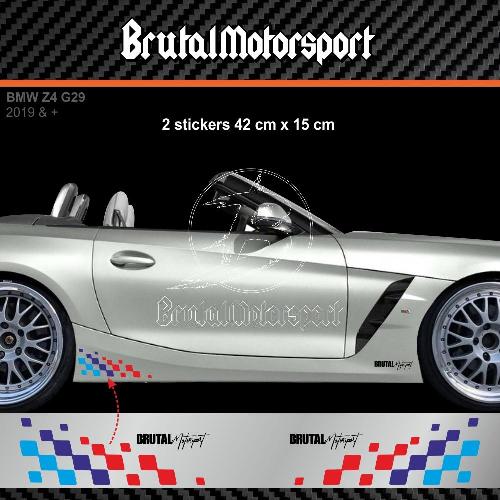 M-POWER color RACING FLAG 42 cm side skirt decals for BMW Z3 Z4 BMW